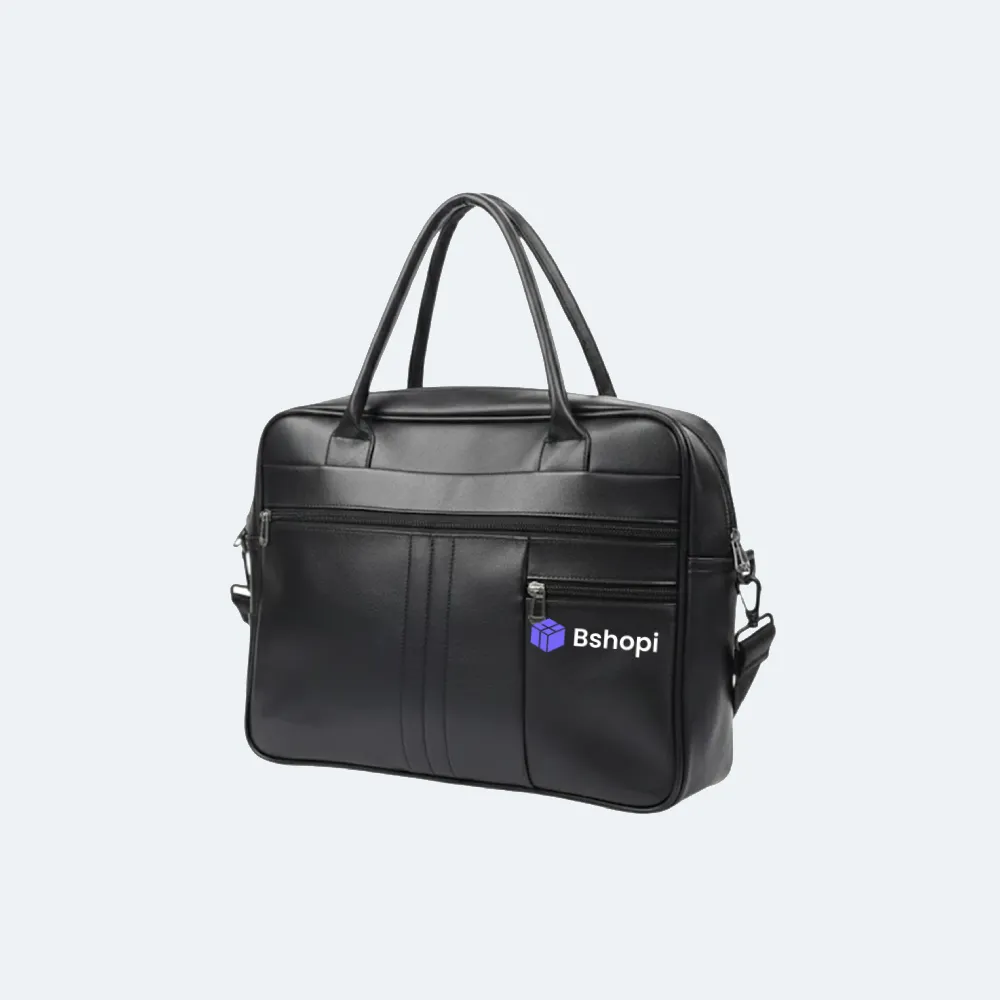 Laptop Messenger Bag Black, Rexine, 14 inch
