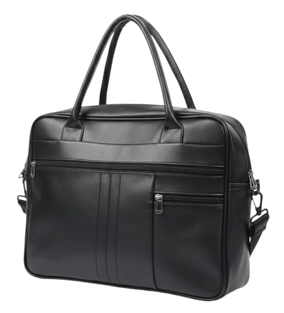 Laptop Messenger Bag Black, Rexine, 14 inch