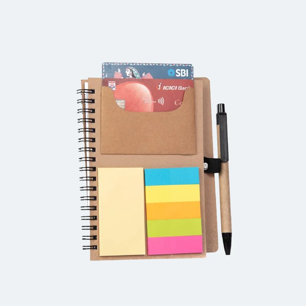 Eco Friendly Sticky Pad Notebook With Clear Cover (With Pen)