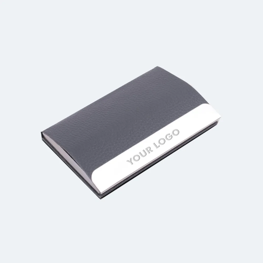 Stainless Steel Magnetic Visiting Card Holder - Gray