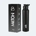 MILTON Torino 1000 Stainless Steel Water Bottle, Leakproof Lid, Single Walled, ISI Certified I 980 ml, Black