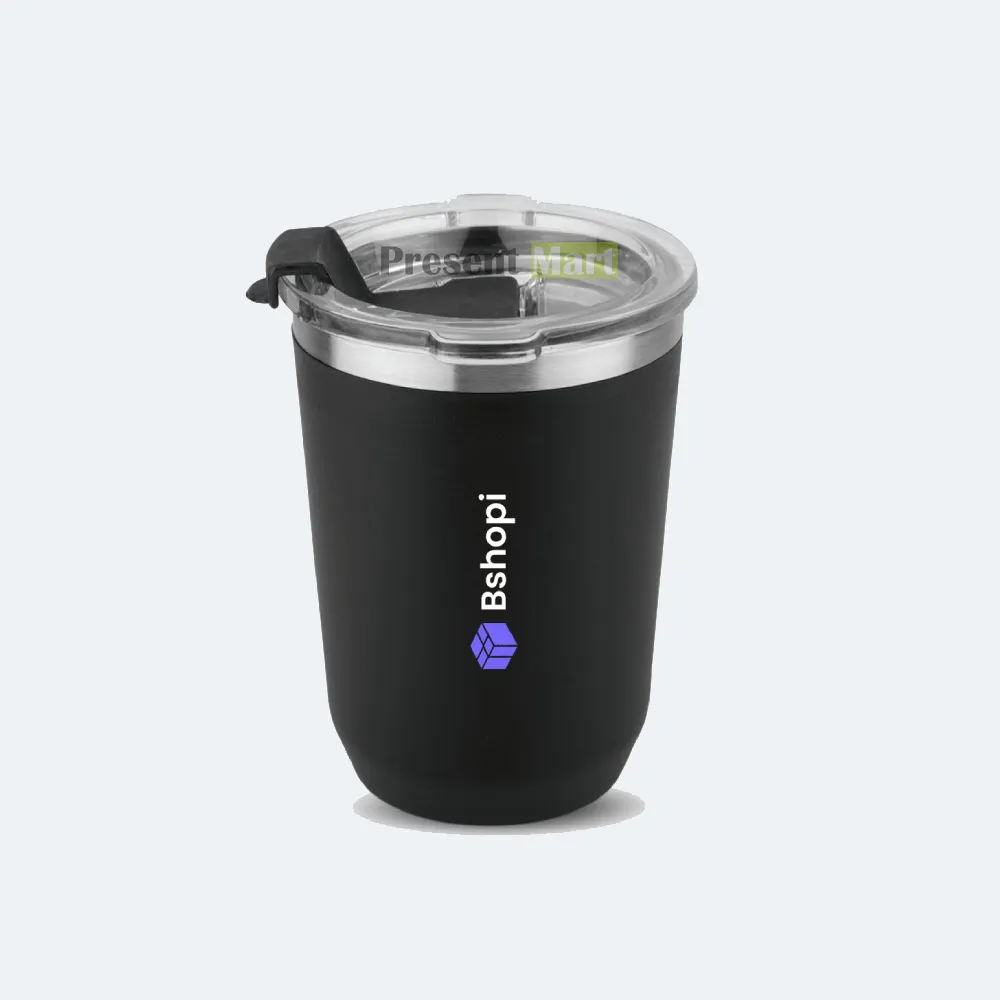 Foggy Stainless Steel Coffee Mug | Premium Clear Cap With Flip Top Lid