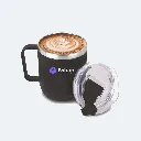 Stainless Steel Coffee Mug With Handle | Premium Clear Cap With Flip Top Lid | Leakproof