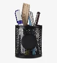 Round Metal Pen Stand Wiro Tumbler With Branding Plate