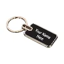 Rectangle Metal Keychain In Black