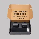 Set Of Black Stainless Steel Bottle With 2 Stainless Steel Cups Gift Box